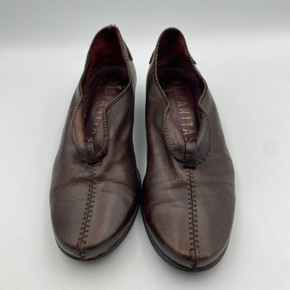 Hispanitas Shoes Women's Size 37 Brown Slip on Embroidered Leather Loafers 6.5-7 - Picture 4 of 8